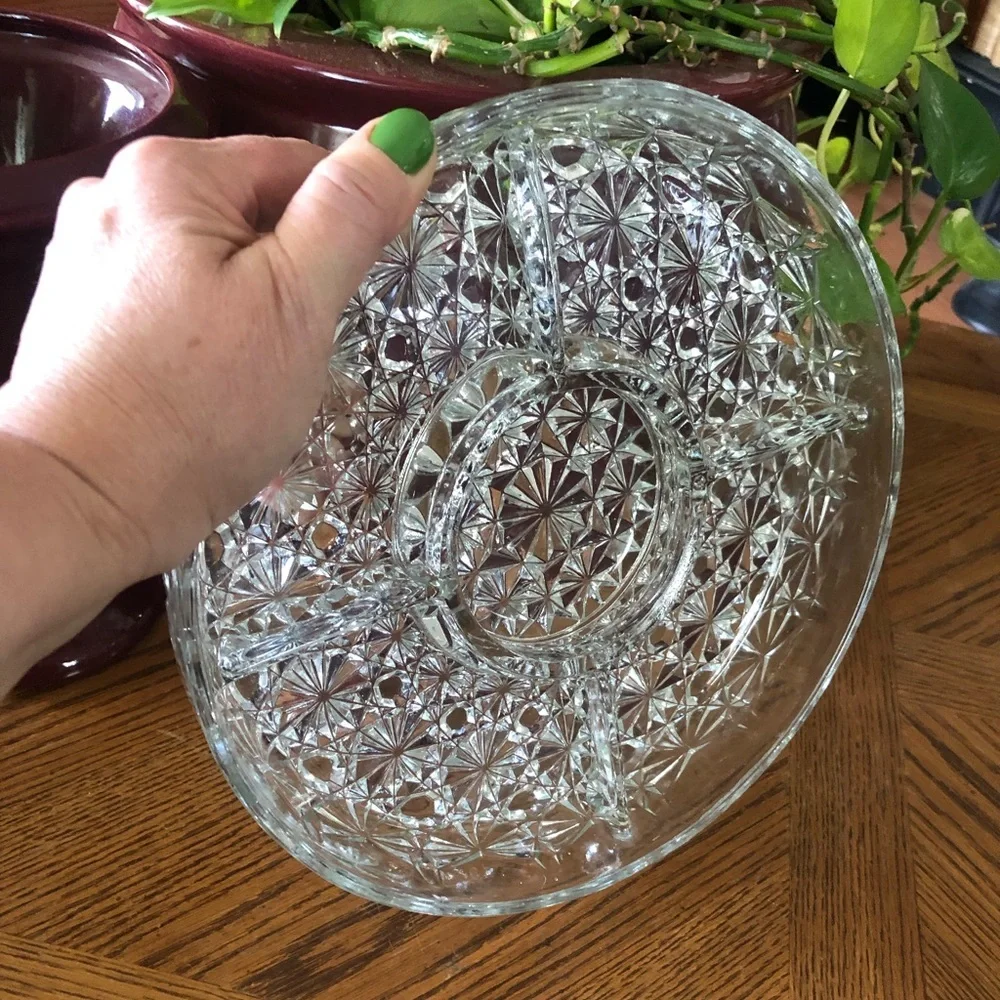 Vintage INDIANA GLASS 5-Part Relish Dish Daisy and Button pattern